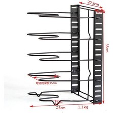 Xinh Paslanmaz Çelik Tava Organizatör Tutucu Kesme Tahtası Pan Pot Ayarlanabilir Raf Aksesuarları Mutfak Tencere Depolama Raf 5 Katmanlar | Raflar ve tutucular (Siyah) (Yurt Dışından)