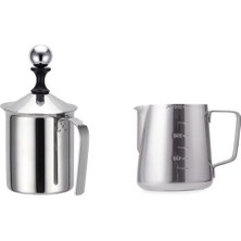 Xinh Manuel Süt Frother Seti 800ML, Paslanmaz Çelik Çift Örgü Süt Köpürme Sürahi, Cappuccino & Amp Için Süt Kremi; Amp;fantezi Kahve | Sütlüler (Yurt Dışından)