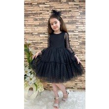 Mnk Baby & Kids MNK Katkat Prenses Dantel Tokalı Siyah Kız Çocuk Elbise Özel Olaylar İçin Şık Tasarım