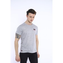 Escetic Erkek G2 Melanj Erkek Slim Fit Pamuklu Kısa Kollu Bisiklet Yaka T-Shirt - 0830