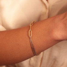 Adil İdil Kuyumculuk Çift Zincirli Renkli Ataç Model