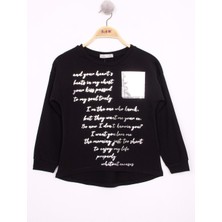 Toontoy Kids Toontoy Kız Çocuk Varaklı Cep Baskılı T-Shirt