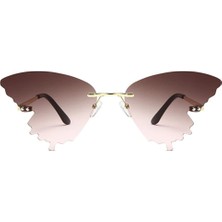 Çerçevesiz Üçgen Gözlük | Vintage & Retro Rimless Sunglasses