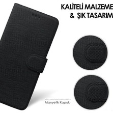 Samsung Galaxy S22 Ultra Kılıf Cüzdan Kapaklı Kartlıklı Kumaş + Ekran Koruyucu Ped