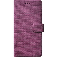 Apsuwa Oppo A91 Kılıf Cüzdan Kapaklı Kartlıklı Kumaş