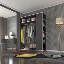 Kenzlife giysi dolabı bayram 180*150*40 gri gardırop