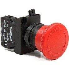 Emas Cp Serisi Plastik 1nc Acil Stop 40 mm Çevirmeli Kırmızı 22 mm Buton
