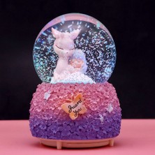 Keyfim Shop Sevimli Dostlar Temalı Büyük Boy Püskürtmeli Işıklı ve Müzikli Kar Küresi
