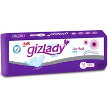 Halk Gizlady Kadın Pedi Kanatlı Uzun Ped 8 Adet