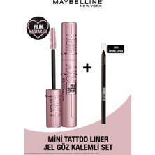 Maybelline New York Lash Sensational Sky High Maskara + Mini Tattoo Liner Jel Göz Kalemli Set
