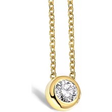 Sembol Gold Sarı Altın Tektaş Kolye 14 Ayar