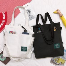Ivy Stationery Büyük Kapasiteli Tek Omuz Çapraz Askılı Kanvas Çanta - Siyah (Yurt Dışından)
