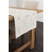 Cango Home Krem Beyaz Bohem Iskandinav Geometrik Desenli Dijital Baskılı Runner CGH1213-RN