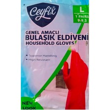Ceyfix Genel Amaçlı Bulaşık Eldiveni L Beden 10'lu
