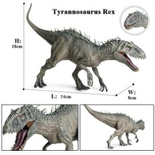 34 cm Jurassic Indominus Rex Aksiyon Figürleri Açık Ağız Savage Tyrannosaurus Dinossauro Dünya Hayvanlar Modeli Çocuk Oyuncak | Aksiyon Figürleri (Gri) (Yurt Dışından)