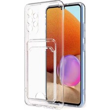 Caseart Samsung Galaxy A13 4g  Kapak Kamera Korumalı Kartlıklı Şeffaf Silikon Kılıf