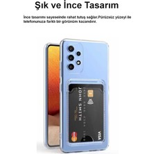 Caseart Samsung Galaxy A13 4g  Kapak Kamera Korumalı Kartlıklı Şeffaf Silikon Kılıf