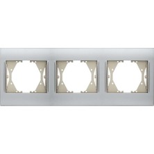 Viko Panasonic Thea Blu Inox Matt + Dore Üçlü Çerçeve