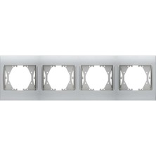 Viko Panasonic Thea Blu Chrome Matt + Beyaz Dörtlü Çerçeve