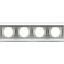 Viko Panasonic Thea Blu Chrome + Beyaz Dörtlü Çerçeve