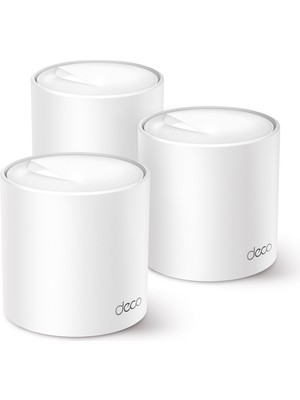 TP-Link Deco X50 (3-Pack) | Wi-Fi 6 Mesh Sistemi | AX3000 Mbps Hız | Fiber Uyumlu | Çift Bant | Gigabit Port | 150 Cihaz | 600 m² Kapsama | WPA3 | Mobil Uygulama ile Kolay Kurulum
