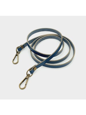 Angel Çanta Aksesuar Gerçek Deri Spagetti Model Lacivert Antik Metal Çanta Sapı