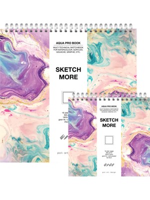 Poliart Super Set 2'li Spiralli  Pamuklu Eskiz Defteri Suluboya ve Grafik Için