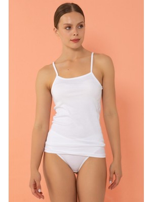 Miorre Kadın Atlet %100 Doğal Pamuk İp Askılı Nefes Alabilir Yazlık Rahat Tasarım