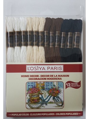 Tuhafiyecimiz Muline Ip - 12 Adet Çileden Oluşan Kanaviçe Ip Seti - ( Kahve Kutu )