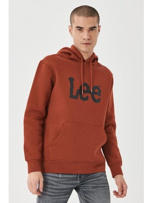 Lee L212021810 Erkek Kiremit Kapüşonlu Sweatshirt