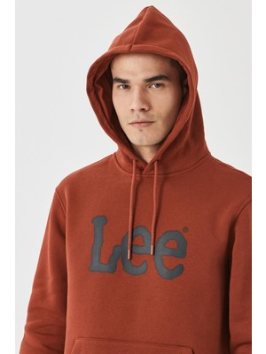 Lee L212021810 Erkek Kiremit Kapüşonlu Sweatshirt