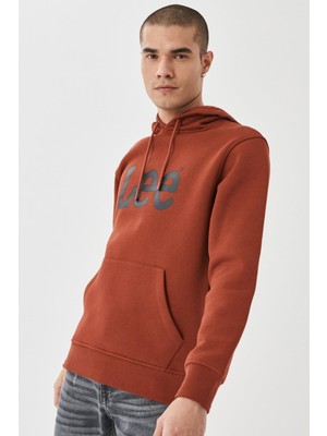 Lee L212021810 Erkek Kiremit Kapüşonlu Sweatshirt