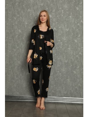 Moto Angela Akb Kadın 3'lü Sabahlık Pijama Takım 20596