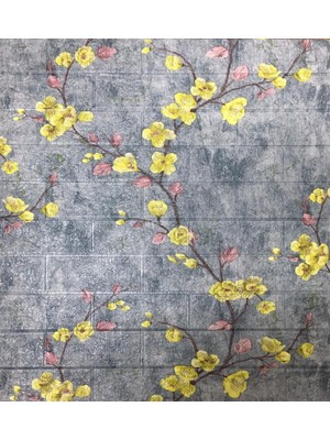 Renkli Duvarlar Çiçek Ağaç Yaprak Desen Kendinden Yapışkanlı 3D Duvar Kağıdı Paneli NW131