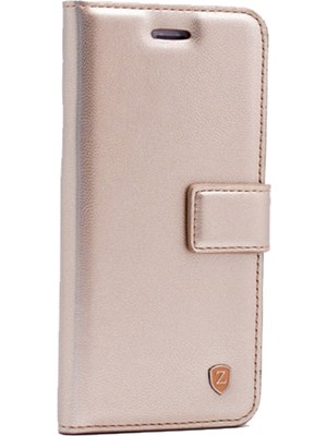  Samsung Galaxy A8 Plus 2018 Kılıf Delüx Cüzdan Kapaklı Kılıf Gold