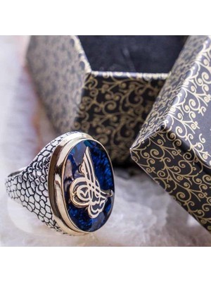 925 Gümüş 925 Ayar Gümüş Osmanlı Tuğralı Erkek Yüzük