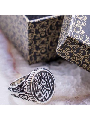 925 Gümüş 925 Ayar Gümüş Edep Yahu Yazılı Erkek Yüzük