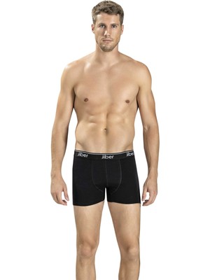 Jiber Erkek Siyah Pamuklu Likralı 6'lı Boxer 156
