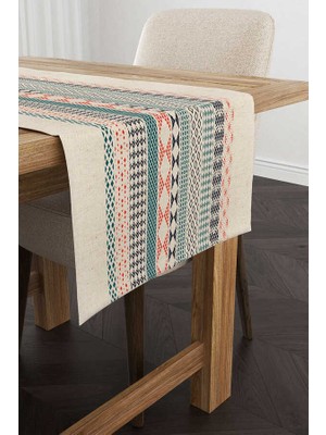 Cango Home Krem Turuncu Etnik Kilim Desenli Dijital Baskılı Runner CGH1109-RN