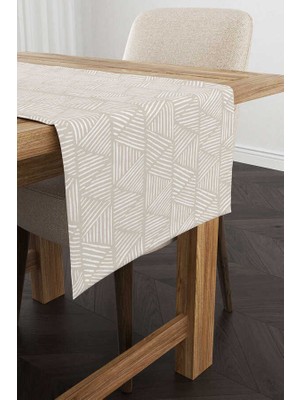 Cango Home Krem Beyaz Bohem Iskandinav Geometrik Desenli Dijital Baskılı Runner CGH1211-RN