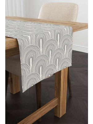 Cango Home Krem Siyah Bohem Iskandinav Desenli Dijital Baskılı Runner CGH1228-RN