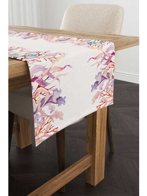 Cango Home Krem Çok Renkli Marin Desenli Dijital Baskılı Runner CGH1251-RN