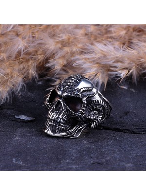 Tesbih Sepetim Kuru Kafa Motifli 925 Ayar Gümüş Yüzük