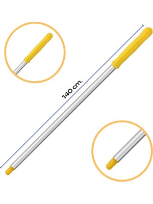 Mulpex Premium  Alüminyum Eloksallı Sap, Vidalı 140 cm Sarı