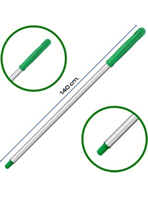 Mulpex Premium  Alüminyum Eloksallı Sap, Vidalı 140 cm Yeşil