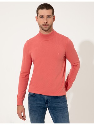 Pierre Cardin Erkek Pembe Slim Fit Yarım Balıkçı Yaka Triko Kazak 50257064-VR041