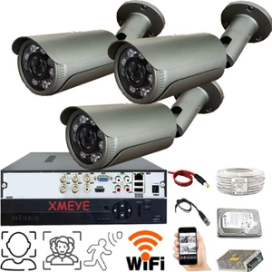 3 Kameralı Yüz Tanımalı Hareket Algılayan 5 MP Lens 8 Süper King LED Metal Kasa Güvenlik Kamerası Seti BS_3SK8