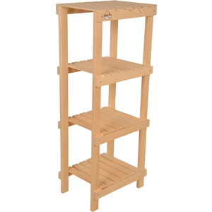 Wooden City Ayakkabılık Banyo Rafı Saksılık 4 Katlı Doğal Ahşap