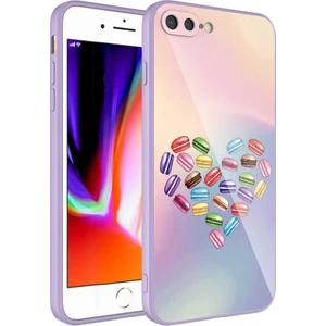 Apple iPhone 8 Plus Uyumlu Kılıf Iç Yüzeyi Kadife Kamera Korumalı Parlak Renkli Desenli Kılıf