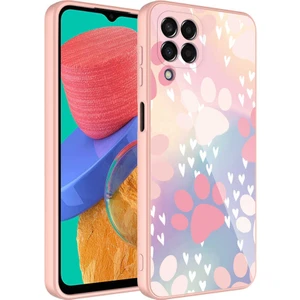 Samsung Galaxy M33 Uyumlu Kılıf Iç Yüzeyi Kadife Kamera Korumalı Parlak Renkli Desenli Kılıf